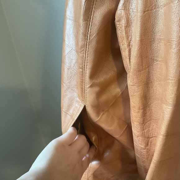 Lowenthal Vintage Leather Jacket with Faux Fur Size Medium Brown - Picture 5 of 10